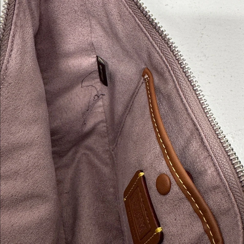 Coach Luna Purse Soft Pebble Leather Shoulder Bag Faded Purple Silver CC438